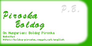 piroska boldog business card